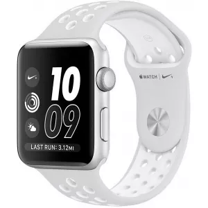 Умные часы Apple Watch Nike+ 42mm Silver with White Nike Sport Band (MQ192) фото