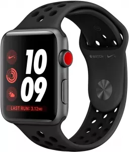 Умные часы Apple Watch Nike+ LTE 38mm Space Gray Aluminium Case with Anthracite/Black Nike Sport Band (MQL62) фото