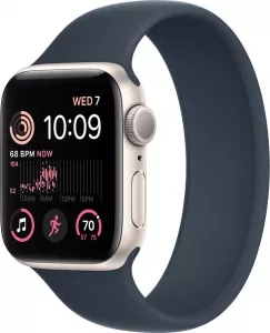 Умные часы Apple Watch SE 2 40 мм (алюминиевый корпус, звездный свет/синий шторм, силиконовый ремешок) icon
