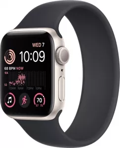 Умные часы Apple Watch SE 2 40 мм (алюминиевый корпус, звездный свет/темно-серый, силиконовый ремешок) icon