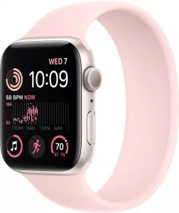 Умные часы Apple Watch SE 2 44 мм (алюминиевый корпус, звездный свет/розовый мел, силиконовый ремешок) icon