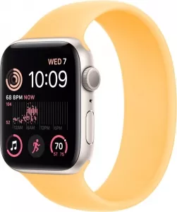 Умные часы Apple Watch SE 2 44 мм (алюминиевый корпус, звездный свет/солнечное сияние, силиконовый ремешок) фото