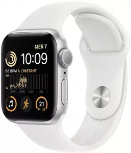 Умные часы Apple Watch SE 2 LTE 40 мм (алюминиевый корпус, серебристый/белый, силиконовый ремешок) фото