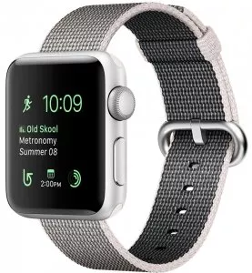 Умные часы Apple Watch Series 2 42mm Silver with Pearl Woven Nylon (MNPK2) фото