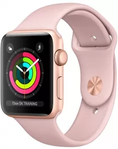 Умные часы Apple Watch Series 3 42mm Gold Aluminum Case with Pink Sand Sport Band (MQL22) icon