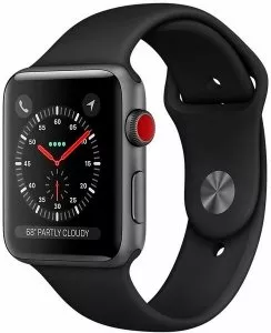 Умные часы Apple Watch Series 3 LTE 38mm Space Gray Aluminum Case with Black Sport Band (MQJP2) фото
