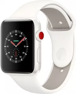 Умные часы Apple Watch Series 3 LTE 42mm White Ceramic Case with Soft White/Pebble Sport Band (MQM52) фото