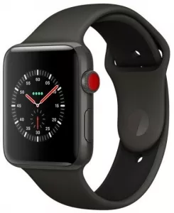Умные часы Apple Watch Series 3 LTE 42mm Gray Ceramic Case with Gray/Black Sport Band (MQM62) фото