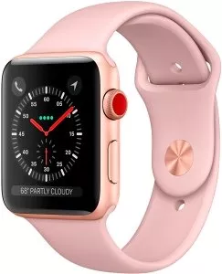 Умные часы Apple Watch Series 3 LTE 42mm Gold Aluminum Case with Pink Sand Sport Band (MQK32) фото
