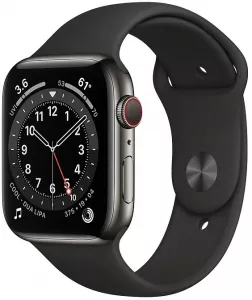 Умные часы Apple Watch Series 6 LTE 44mm Stainless Steel Graphite (M09H3) фото