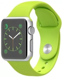 Умные часы Apple Watch Sport 38mm Silver with Green Sport Band (MJ2U2) фото