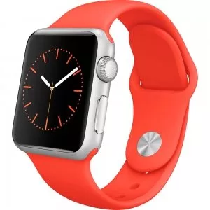 Умные часы Apple Watch Sport 38mm Silver with Orange Sport Band (MLCF2) фото