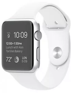 Умные часы Apple Watch Sport 38mm Silver with White Sport Band (MJ2T2) фото