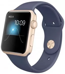 Умные часы Apple Watch Sport 42mm Gold with Midnight Blue Sport Band (MLC72) фото
