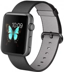 Умные часы Apple Watch Sport 42mm Space Gray with Black Woven Nylon (MMFR2) фото