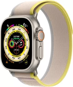 Умные часы Apple Watch Ultra LTE 49 мм (титановый корпус, титановый/желто-бежевый, нейлоновый ремешок размера M/L) icon