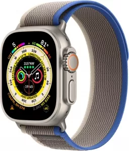 Умные часы Apple Watch Ultra LTE 49 мм (титановый корпус, титановый/сине-серый, нейлоновый ремешок размера M/L) фото