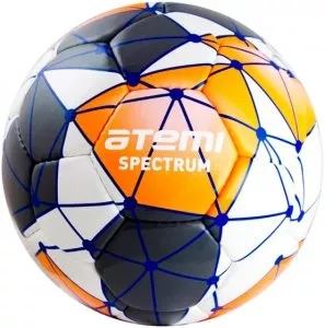 Мяч футбольный Atemi Spectrum PU размер 5 white/blue/orange фото