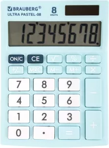 Бухгалтерский калькулятор BRAUBERG Ultra Pastel-08-LB 250513 (голубой) фото