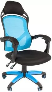 Кресло CHAIRMAN Game 12 (черный/голубой) фото