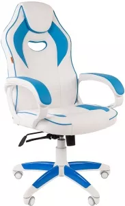 Кресло CHAIRMAN Game 16 White (белый/синий) фото