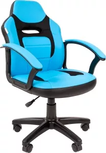 Кресло Chairman Kids 110 (черный/голубой) фото