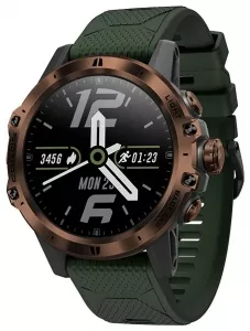 Умные часы Coros Vertix (коричневый/зеленый, силиконовый ремешок) фото