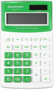 Бухгалтерский калькулятор Darvish DV-2716-12N (белый/зеленый) фото