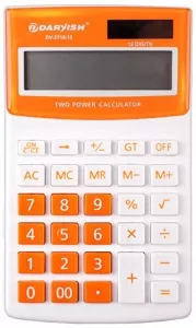 Бухгалтерский калькулятор Darvish DV-2716-12Or (белый/оранжевый) фото