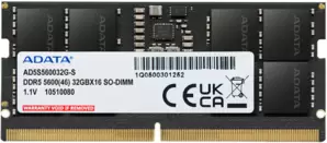 Оперативная память A-Data 16GB DDR5 SODIMM PC5-44800 AD5S560016G-B фото