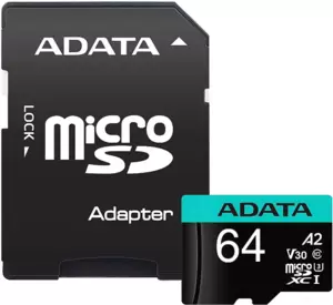 Карта памяти A-Data Premier Pro AUSDX64GUI3V30SA2-RA1 microSDXC 64GB (с адаптером) фото