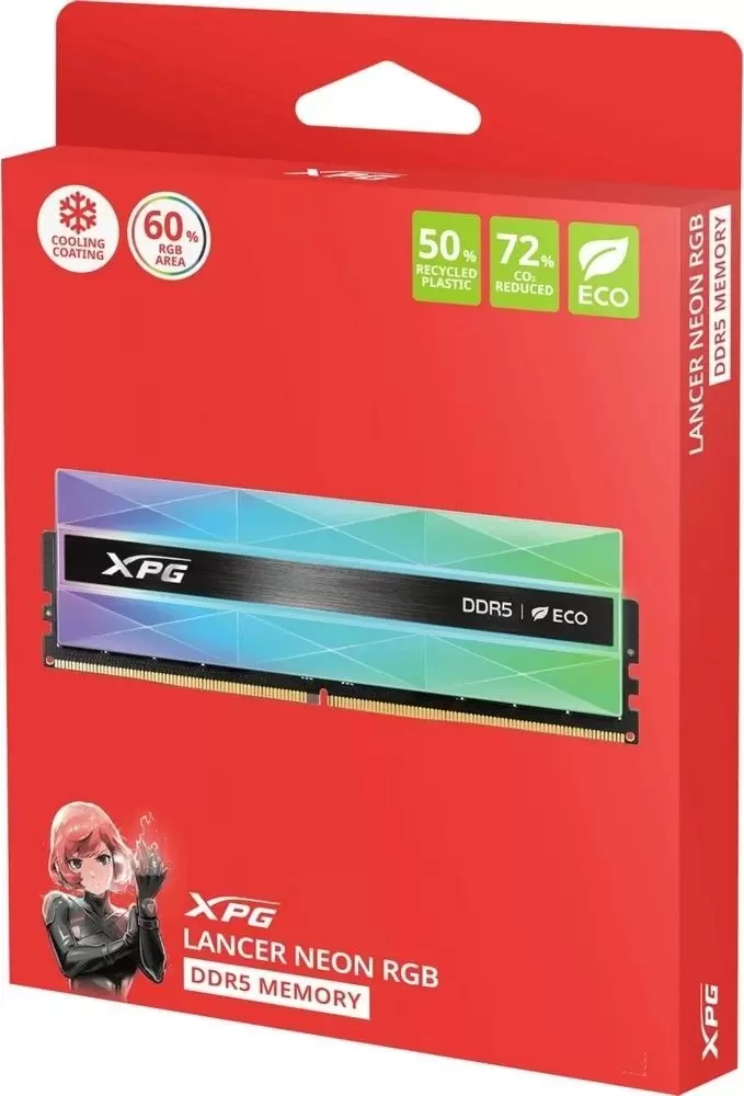 Оперативная память A-DATA XPG Lancer Neon RGB 2x16ГБ DDR5 6800 МГц AX5U6800C3416G-DCLANRSG фото