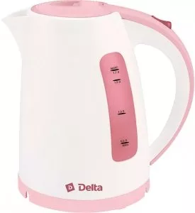 Электрочайник Delta DL-1056 белый с темно-розовым фото