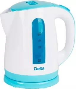 Электрочайник Delta DL-1326 белый с голубым фото