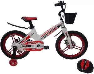 Велосипед детский Delta Prestige 18&#34; + шлем 2020 (белый/красный/черный) фото