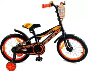 Детский велосипед Favorit Biker 16 2020 ((черный/оранжевый) фото