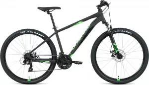 Велосипед Forward Apache 27.5 2.2 disc 2021 (черный матовый/зеленый) фото