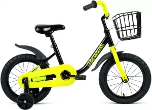 Детский велосипед Forward Barrio 14 2021 (черный/желтый) фото