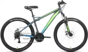 Велосипед Forward Flash 26 2.2 D р.17 2022 (серый матовый/ярко-зеленый) фото