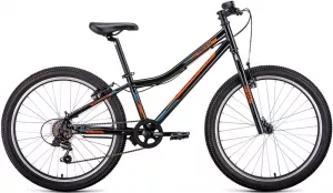 Велосипед Forward Titan 24 1.0 2022 (черный/ярко-оранжевый) фото