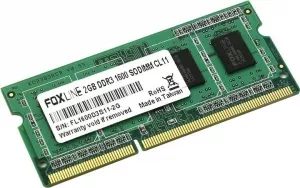 Оперативная память Foxline 2GB DDR3 SO-DIMM PC3-12800 FL1600D3S11-2G фото
