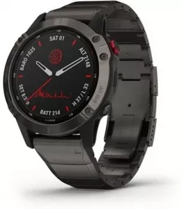 Умные часы Garmin Fenix 6 Pro Solar 47 мм (титановый карбоново-серый, титан) фото