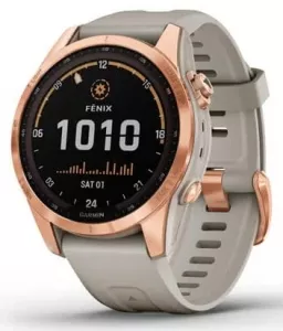Умные часы Garmin Fenix 7S Solar 42 мм (розовое золото/песочный) фото