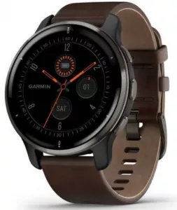 Умные часы Garmin Venu 2 Plus (черный/коричневый) фото