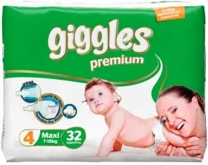 Подгузники Giggles Premium Maxi (7-18 кг) 32 шт фото