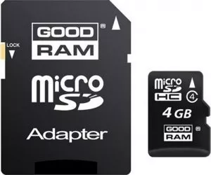 Карта памяти GoodRam microSDHC 4Gb Class 4 + SD адаптер (SDU4GHCAGRR10) фото
