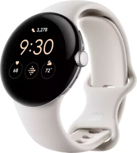 Умные часы Google Pixel Watch LTE (глянцевый серебристый/мел) icon