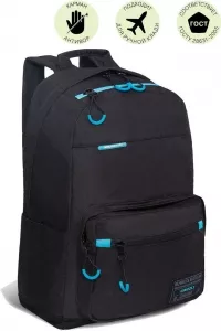 Городской рюкзак Grizzly RQL-218-1 (черный/небесный) фото