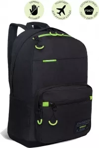 Городской рюкзак Grizzly RQL-218-1 (черный/салатовый) фото