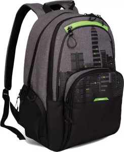 Школьный рюкзак Grizzly RU-030-41 (черный/салатовый) фото